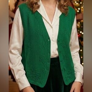 Koret Emerald Button-Up Vest size M V-neck
